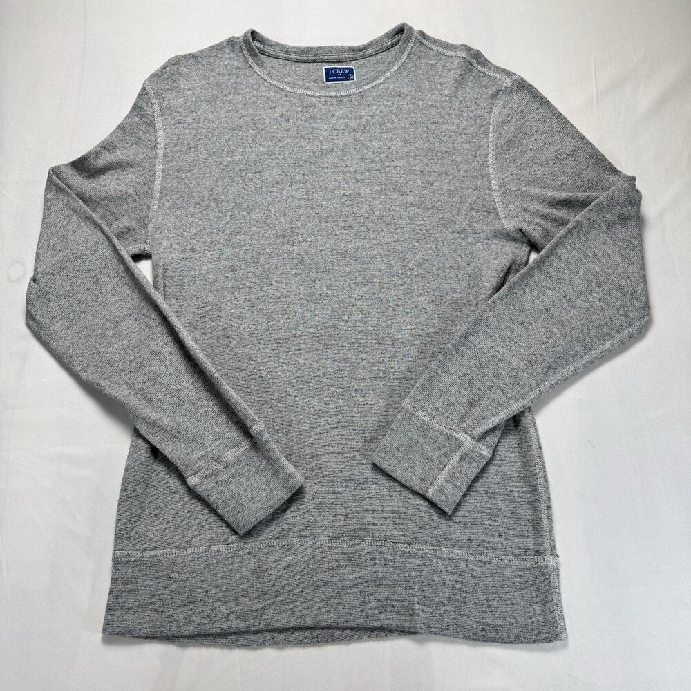 J. Crew Sweatshirt Lightweight Crewneck Long-sleeve thermal Women's Size S Gray